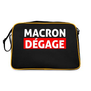 Macron dégage français en colère retraire - Sac Retro - noir/or - Dos