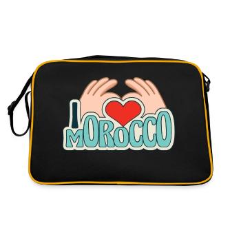 Ich liebe Marokko Flagge Marocain Fußball - Retro Tasche - Schwarz/Gold - Hinten