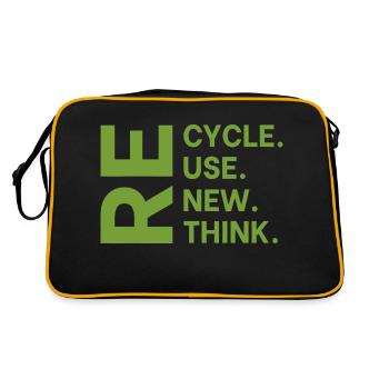 Recycle Reuse Renew Rethink For Earth Day 2023 - Sac Retro - noir/or - Dos