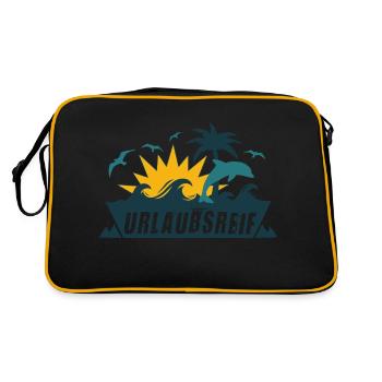 Urlaubsreif - Retro Tasche - Schwarz/Gold - Hinten