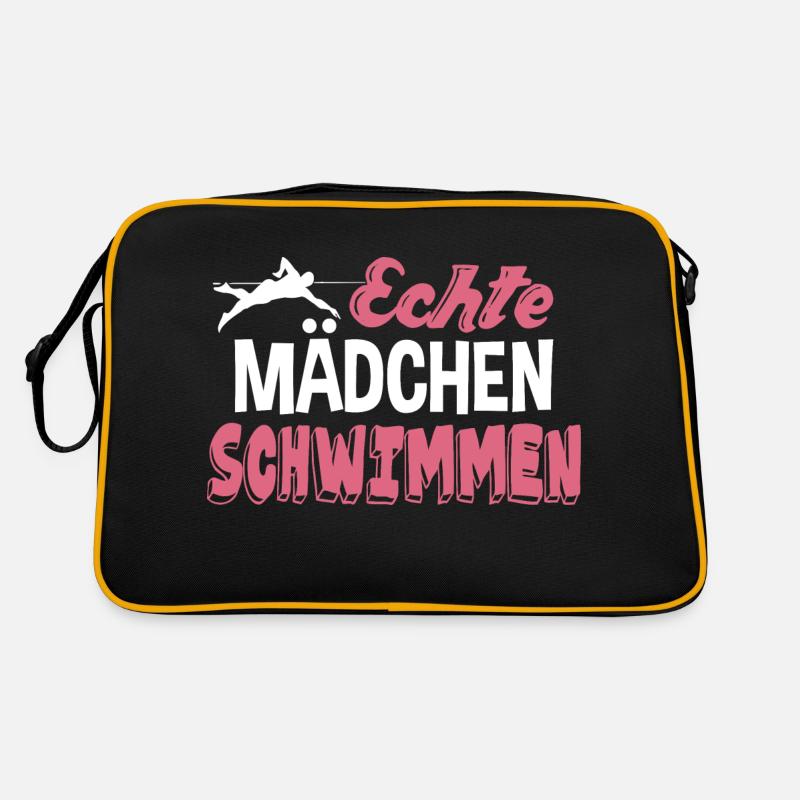 Echte Mädchen schwimmen Retro Tasche