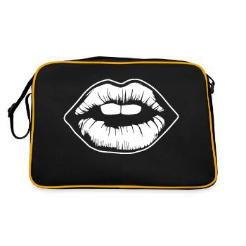 Lèvres, bouche, baisers lèvres - Sac Retro - noir/or - Dos