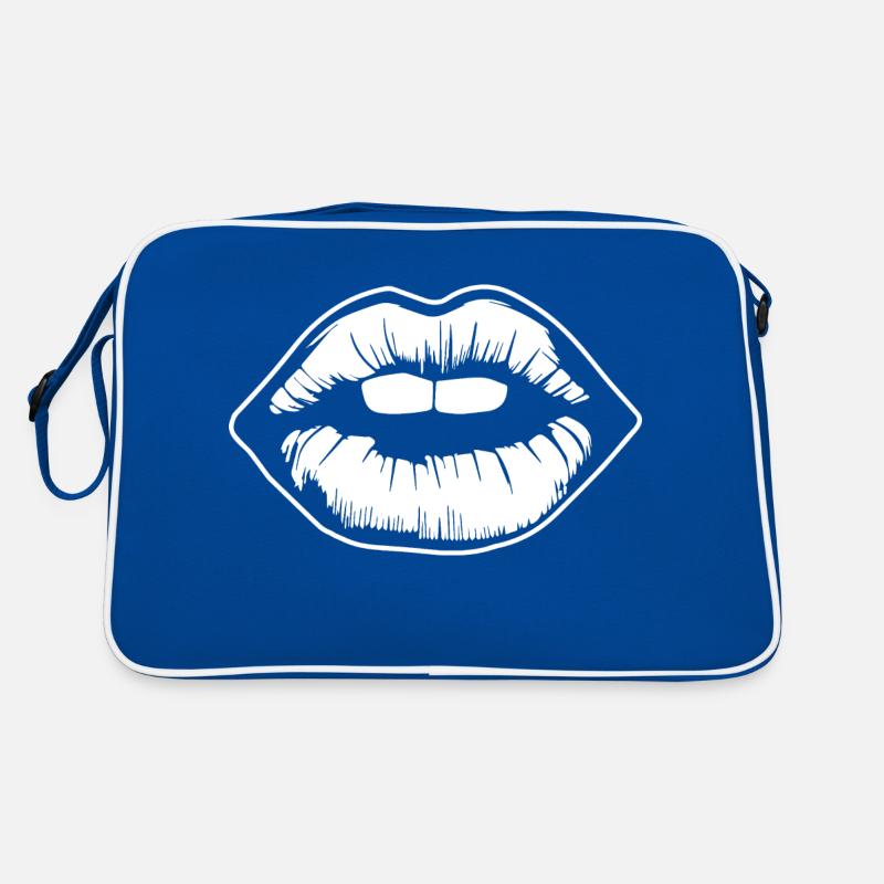 Lèvres, bouche, baisers lèvres Sac Retro
