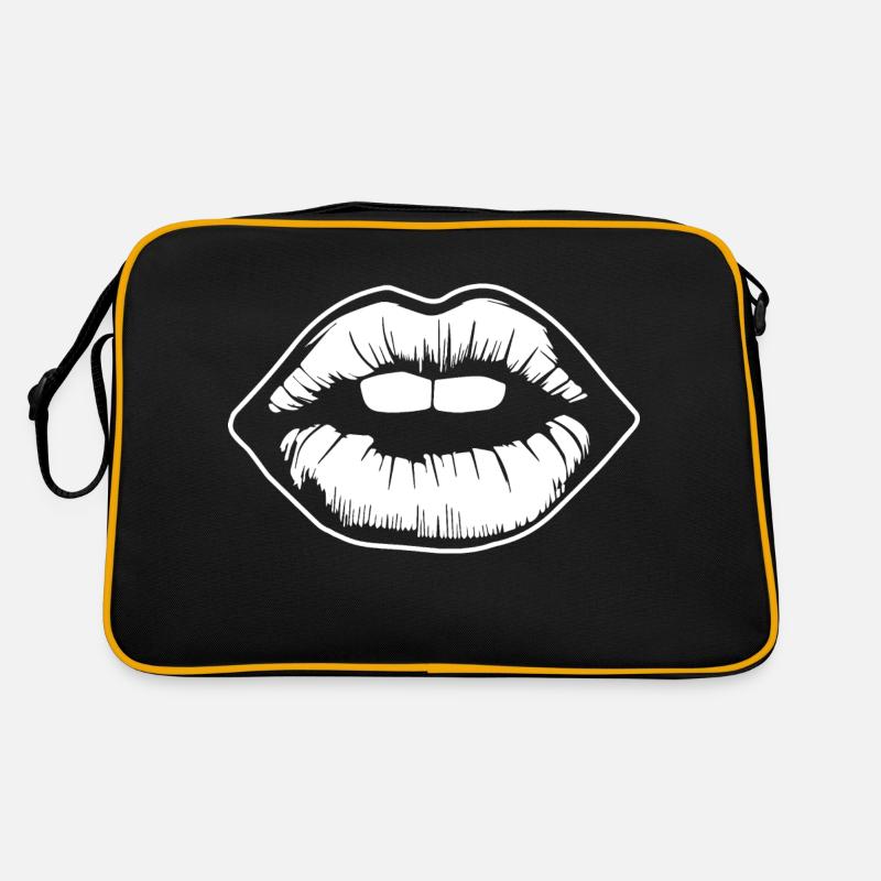 Lèvres, bouche, baisers lèvres Sac Retro