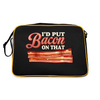 I'd put bacon on the funny bacon lover - Retro Bag - black/gold - Back