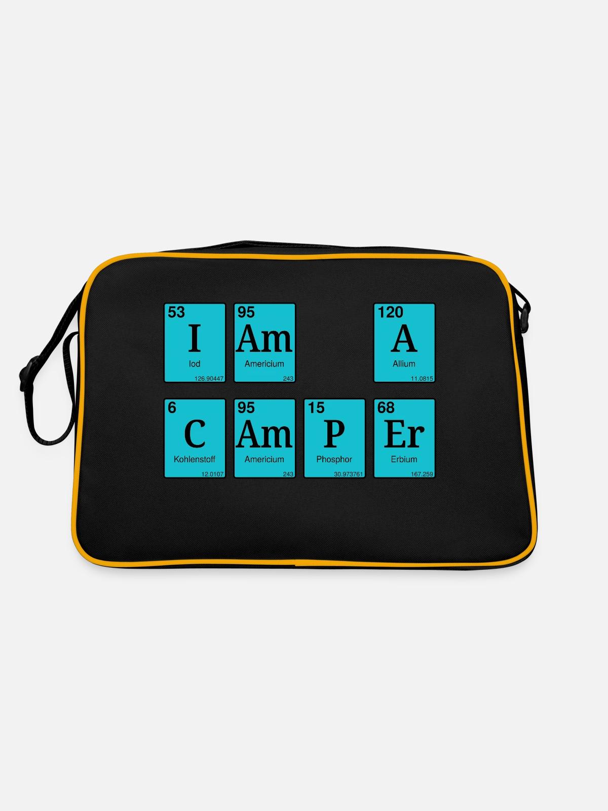 I am a camper - Retro Bag - black/gold - Back