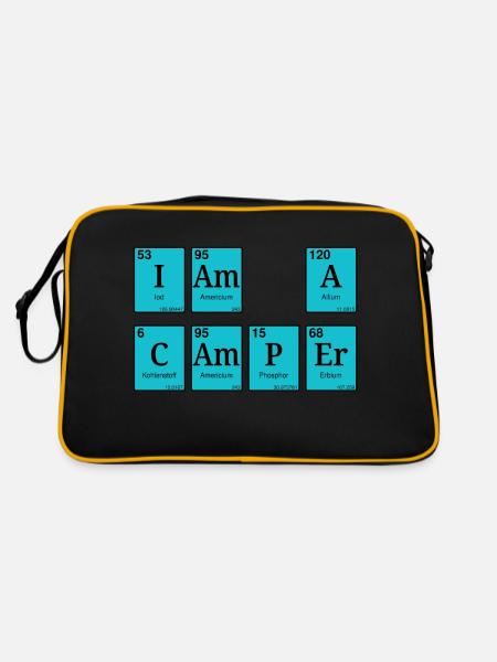 I am a camper - Retro Tasche - Schwarz/Gold - Hinten