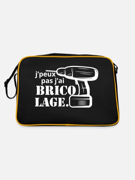 Craftsman Handyman Craft Tool Construction Site - Retro Bag - black/gold - Back