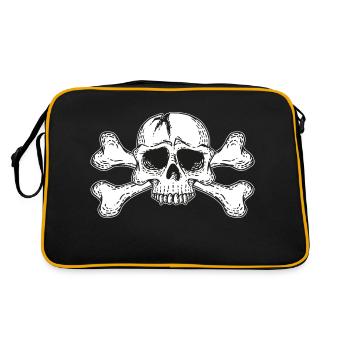 crâne avec os - Sac Retro - noir/or - Dos