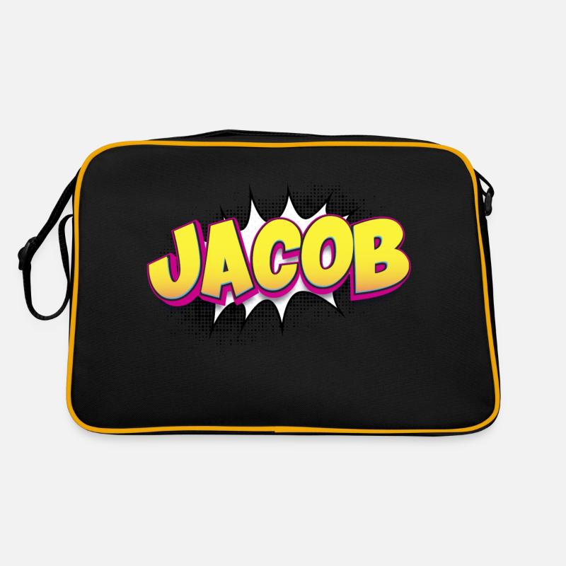 Jacob Benutzerdefinierter Name Comic-Stil Pop-Art, Jacob Retro Tasche