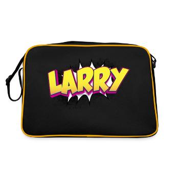 Larry Benutzerdefinierter Name Comic-Stil Pop-Art, Larry - Retro Tasche - Schwarz/Gold - Hinten