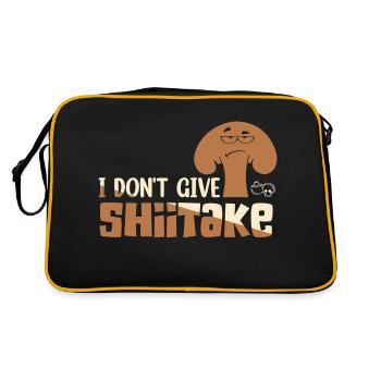 I Don't Give A Shiitake Mycologist Fungus - Retro Bag - black/gold - Back