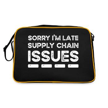 Sorry I'm Late. Supply Chain Issues - Retro Tasche - Schwarz/Gold - Hinten