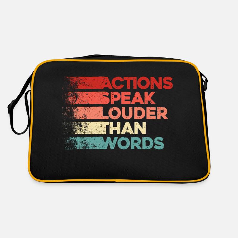 Les actions sont plus éloquentes que les mots - Motivation Gift Sac Retro