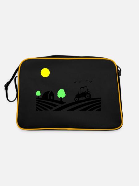 Ferme de tracteurs - Sac Retro - noir/or - Dos