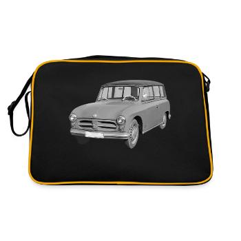 Car P70 Kombi Zwickau DDR Oldtimer - Retro Bag - black/gold - Back