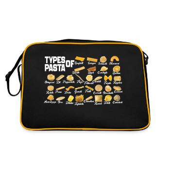 Nudelsorten von A bis Z, Liste der Nudelrassen - Retro Tasche - Schwarz/Gold - Hinten
