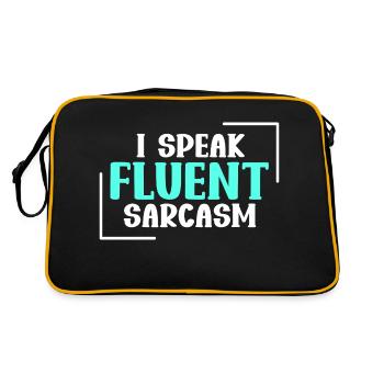 I Speak Fluent Sarcasm - Dry Humor - Retro Bag - black/gold - Back