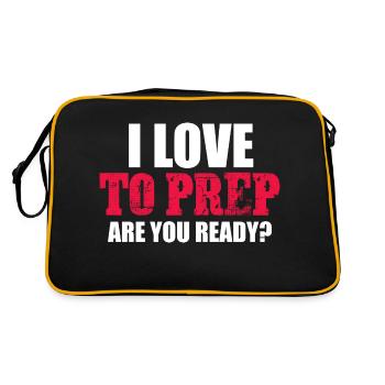 I Love To Prep Are You Ready Survival Prepping - Retro Tasche - Schwarz/Gold - Hinten