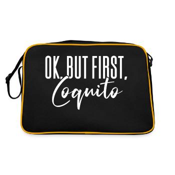 Ok But First Coquito Christmas Drink Puerto Rican - Retro Bag - black/gold - Back