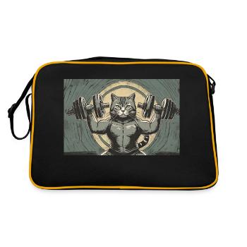 Pun ambiguous german expression - Muskelkater - Retro Bag - black/gold - Back