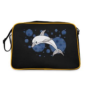 Delfin - Retro Tasche - Schwarz/Gold - Hinten