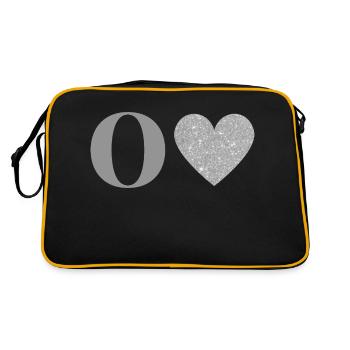 Letter o silver heart - Retro Bag - black/gold - Back