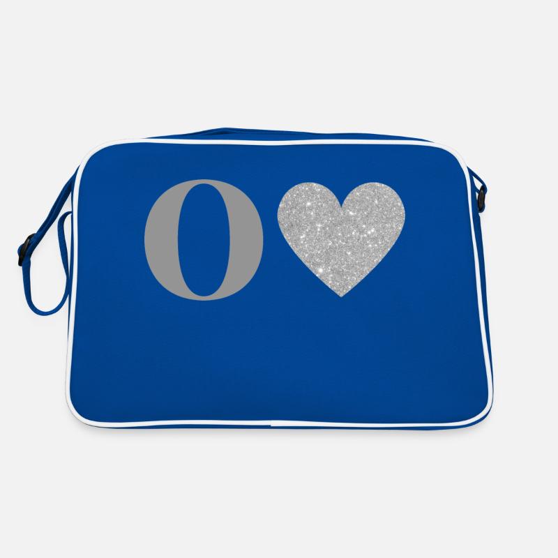 Letter o silver heart Retro Bag