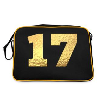 Numéro 17 paillettes doré - 17e anniversaire - Sac Retro - noir/or - Dos
