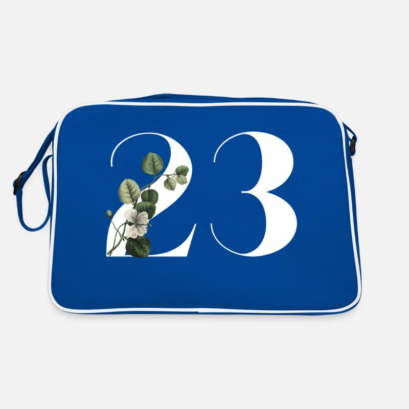 Nummer 23 Blumengrün -23. Blumengeburtstag Retro Tasche