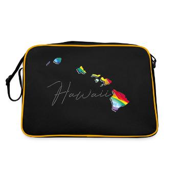 LGBTQ flag in the Hawaii State map HI - Retro Bag - black/gold - Back