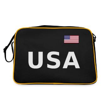 ÉQUIPE Bannière du drapeau américain des États-Unis sur la police - Sac Retro - noir/or - Dos