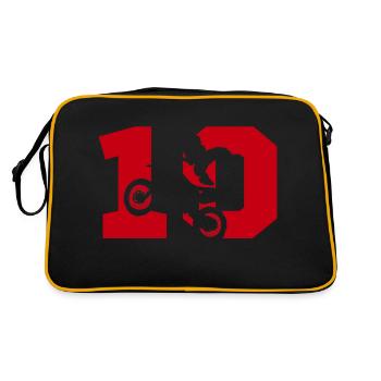 Moto 10 Biker - Retro Tasche - Schwarz/Gold - Hinten