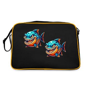 Piranha Bande dessinée Poisson 2 - Sac Retro - noir/or - Dos