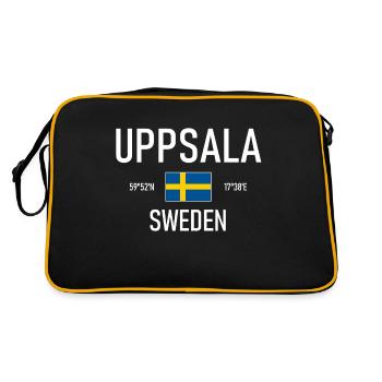Uppsala - Sweden - Sverige - Flag Coordinates - Retro Bag - black/gold - Back