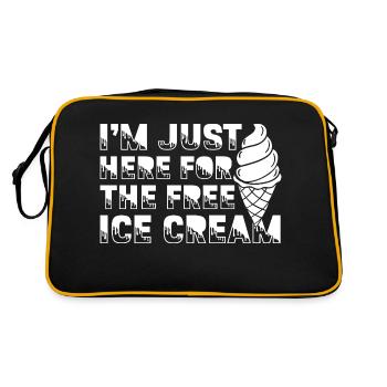 I ́m Just Here For The Free IceCream For IceCream - Retro Bag - black/gold - Back