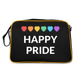 Happy Pride Rainbow hearts Mois de la fierté LGBTQ - Sac Retro - noir/or - Dos