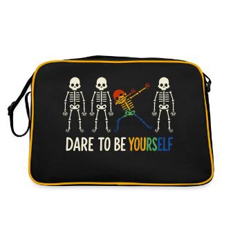 Squelette de Dabbing Coloré « Dare To Be Yourself » - Sac Retro - noir/or - Dos