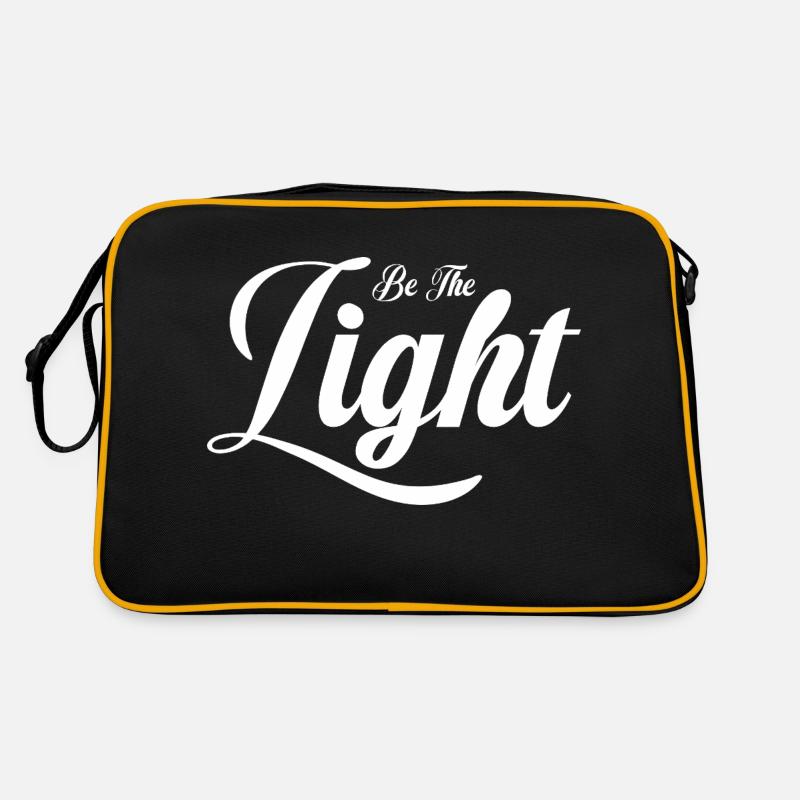 Sei das Licht | Weiße Typografie reinigen Retro Tasche