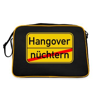 Ortsschild nüchtern - Hangover - Retro Tasche - Schwarz/Gold - Hinten