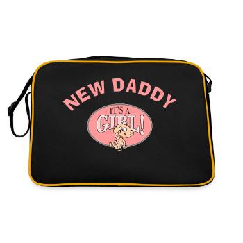 New Daddy It's A Girl (PERSONALIZE ADD DATE} - Retro Bag - black/gold - Back