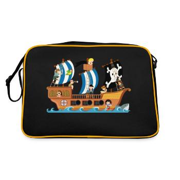 Piratenschiff - Retro Tasche - Schwarz/Gold - Hinten