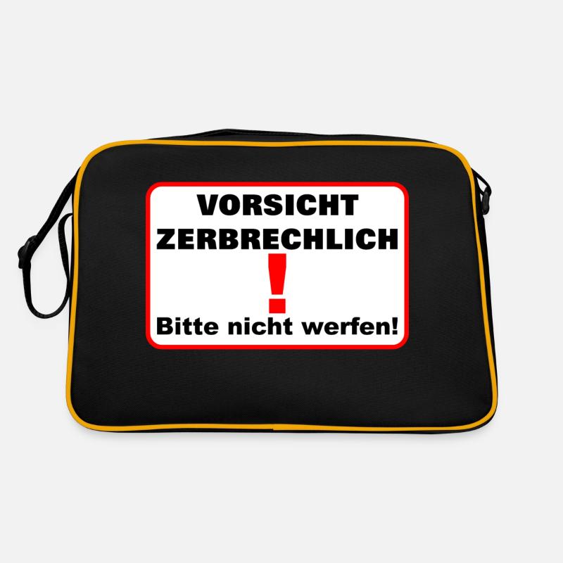 Zerbrechlich vorsicht Retro Tasche