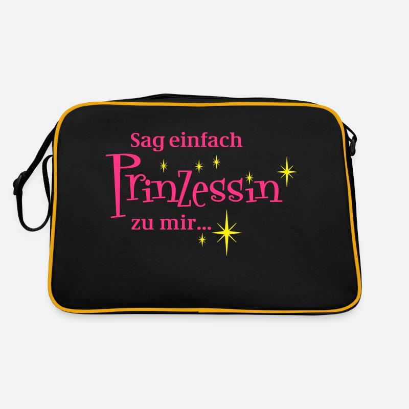 Sag einfach Prinzessin zu mir - Retro Tasche - Schwarz/Gold