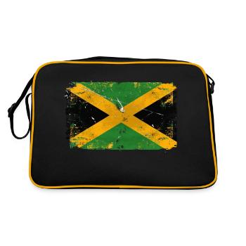 Jamaica Vintage Flag - Retro Tasche - Schwarz/Gold - Hinten