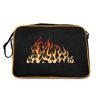 feu flamme flame - Sac Retro - noir/or - Dos
