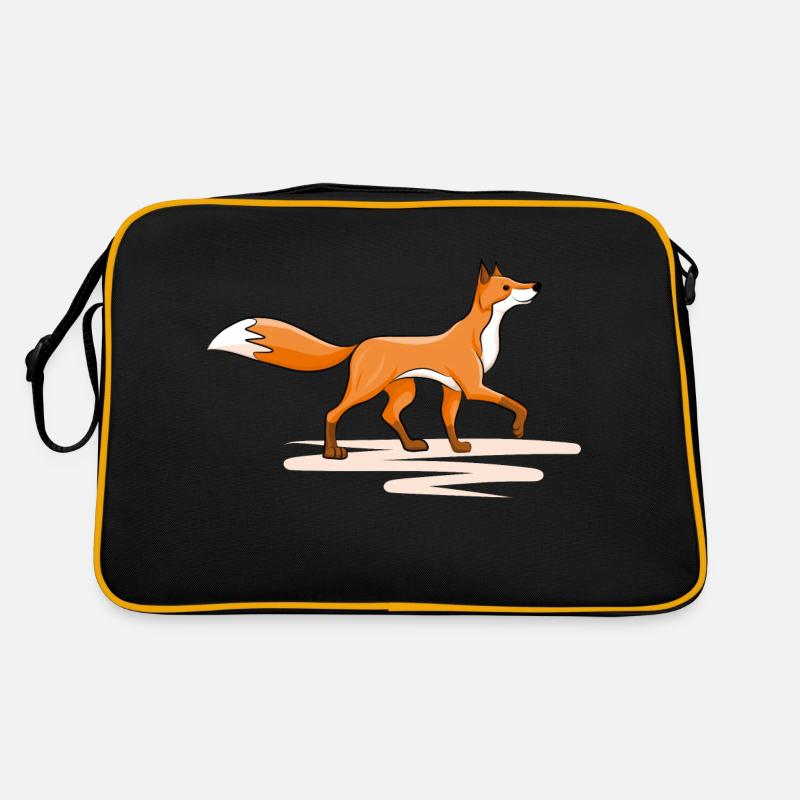 Fuchs - Retro Tasche - Schwarz/Gold