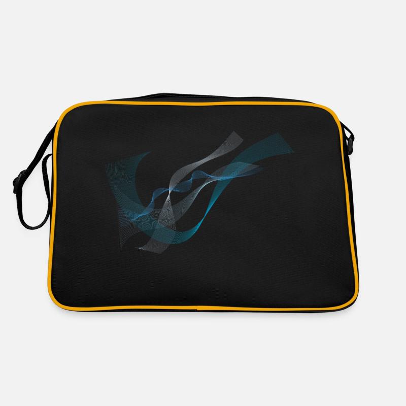 blaue Welle - Retro Tasche - Schwarz/Gold