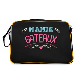 Mamie gateaux,humour, fête des grands mères cadeau - Sac Retro - noir/or - Dos