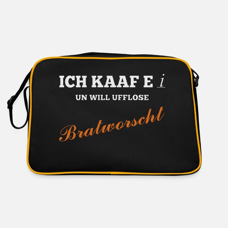 Bratworscht - Retro Tasche - Schwarz/Gold
